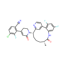 C[C@@H]1CCC[C@H](N2CCC(c3c(C#N)ccc(Cl)c3F)=CC2=O)c2cc(ccn2)-c2c(F)cc(F)cc2NC1=O ZINC000220121391