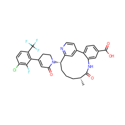 C[C@@H]1CCC[C@H](N2CCC(c3c(C(F)(F)F)ccc(Cl)c3F)=CC2=O)c2cc(ccn2)-c2ccc(C(=O)O)cc2NC1=O ZINC000220114067