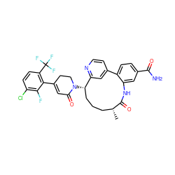 C[C@@H]1CCC[C@H](N2CCC(c3c(C(F)(F)F)ccc(Cl)c3F)=CC2=O)c2cc(ccn2)-c2ccc(C(N)=O)cc2NC1=O ZINC000220117654