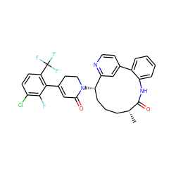 C[C@@H]1CCC[C@H](N2CCC(c3c(C(F)(F)F)ccc(Cl)c3F)=CC2=O)c2cc(ccn2)-c2ccccc2NC1=O ZINC000220105486