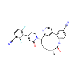 C[C@@H]1CCC[C@H](N2CCC(c3c(F)ccc(C#N)c3F)=CC2=O)c2cc(ccn2)-c2cc(C#N)ccc2NC1=O ZINC000220115840