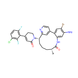 C[C@@H]1CCC[C@H](N2CCC(c3c(F)ccc(Cl)c3F)=CC2=O)c2cc(ccn2)-c2cc(Br)c(N)cc2NC1=O ZINC000220116492