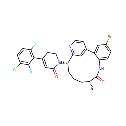 C[C@@H]1CCC[C@H](N2CCC(c3c(F)ccc(Cl)c3F)=CC2=O)c2cc(ccn2)-c2cc(Br)ccc2NC1=O ZINC000220110199