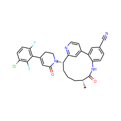 C[C@@H]1CCC[C@H](N2CCC(c3c(F)ccc(Cl)c3F)=CC2=O)c2cc(ccn2)-c2cc(C#N)ccc2NC1=O ZINC000220115758