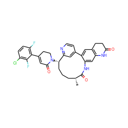 C[C@@H]1CCC[C@H](N2CCC(c3c(F)ccc(Cl)c3F)=CC2=O)c2cc(ccn2)-c2cc3c(cc2NC1=O)NC(=O)CC3 ZINC000220113683