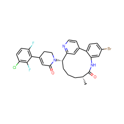 C[C@@H]1CCC[C@H](N2CCC(c3c(F)ccc(Cl)c3F)=CC2=O)c2cc(ccn2)-c2ccc(Br)cc2NC1=O ZINC000220113510