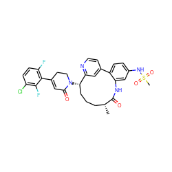 C[C@@H]1CCC[C@H](N2CCC(c3c(F)ccc(Cl)c3F)=CC2=O)c2cc(ccn2)-c2ccc(NS(C)(=O)=O)cc2NC1=O ZINC000220124154