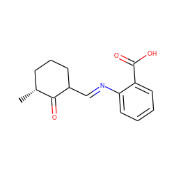 C[C@@H]1CCCC(/C=N/c2ccccc2C(=O)O)C1=O ZINC000101505359