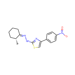 C[C@@H]1CCCC/C1=N/Nc1nc(-c2ccc([N+](=O)[O-])cc2)cs1 ZINC000101220443