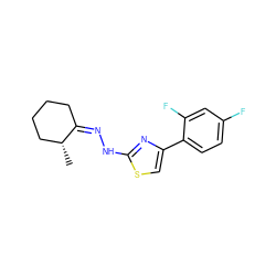 C[C@@H]1CCCC/C1=N/Nc1nc(-c2ccc(F)cc2F)cs1 ZINC000101220435