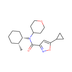 C[C@@H]1CCCC[C@@H]1N(C(=O)c1cc(C2CC2)on1)C1CCOCC1 ZINC000073257559