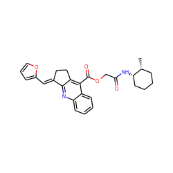 C[C@@H]1CCCC[C@@H]1NC(=O)COC(=O)c1c2c(nc3ccccc13)/C(=C/c1ccco1)CC2 ZINC000008685415