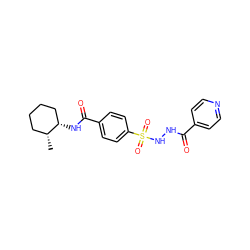 C[C@@H]1CCCC[C@@H]1NC(=O)c1ccc(S(=O)(=O)NNC(=O)c2ccncc2)cc1 ZINC000004817644