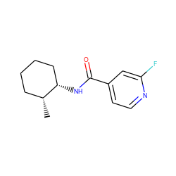 C[C@@H]1CCCC[C@@H]1NC(=O)c1ccnc(F)c1 ZINC000041038709