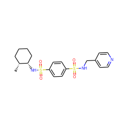 C[C@@H]1CCCC[C@@H]1NS(=O)(=O)c1ccc(S(=O)(=O)NCc2ccncc2)cc1 ZINC000004859004