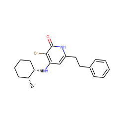 C[C@@H]1CCCC[C@@H]1Nc1cc(CCc2ccccc2)[nH]c(=O)c1Br ZINC000299830113