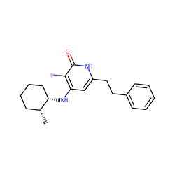 C[C@@H]1CCCC[C@@H]1Nc1cc(CCc2ccccc2)[nH]c(=O)c1I ZINC000299821654