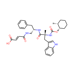 C[C@@H]1CCCC[C@@H]1OC(=O)N[C@](C)(Cc1c[nH]c2ccccc12)C(=O)N[C@H](CNC(=O)/C=C/C(=O)O)Cc1ccccc1 ZINC000027644790