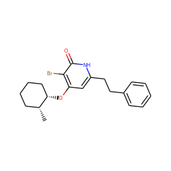 C[C@@H]1CCCC[C@@H]1Oc1cc(CCc2ccccc2)[nH]c(=O)c1Br ZINC000095588559