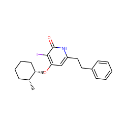 C[C@@H]1CCCC[C@@H]1Oc1cc(CCc2ccccc2)[nH]c(=O)c1I ZINC000095591389