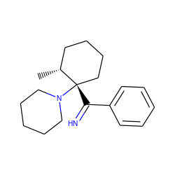 C[C@@H]1CCCC[C@]1(C(=N)c1ccccc1)N1CCCCC1 ZINC000013823959