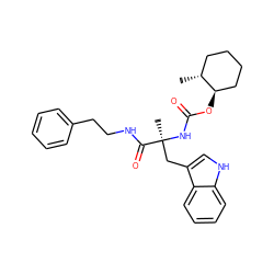 C[C@@H]1CCCC[C@H]1OC(=O)N[C@@](C)(Cc1c[nH]c2ccccc12)C(=O)NCCc1ccccc1 ZINC000013454568