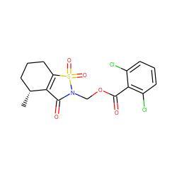 C[C@@H]1CCCC2=C1C(=O)N(COC(=O)c1c(Cl)cccc1Cl)S2(=O)=O ZINC000026982692