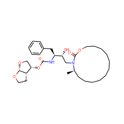 C[C@@H]1CCCCCCCCCCCOC(=O)N1C[C@@H](O)[C@H](Cc1ccccc1)NC(=O)O[C@H]1CO[C@H]2OCC[C@@H]12 ZINC000014946381