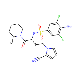 C[C@@H]1CCCCN1C(=O)[C@@H](CCn1cccc1C#N)NS(=O)(=O)c1cc(Cl)c(N)c(Cl)c1 ZINC000115082767