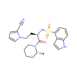 C[C@@H]1CCCCN1C(=O)[C@@H](CCn1cccc1C#N)NS(=O)(=O)c1cccc2[nH]ccc12 ZINC000115082741