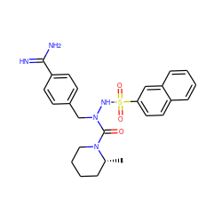 C[C@@H]1CCCCN1C(=O)N(Cc1ccc(C(=N)N)cc1)NS(=O)(=O)c1ccc2ccccc2c1 ZINC000029324021