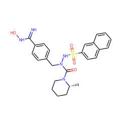 C[C@@H]1CCCCN1C(=O)N(Cc1ccc(C(=N)NO)cc1)NS(=O)(=O)c1ccc2ccccc2c1 ZINC000029336348