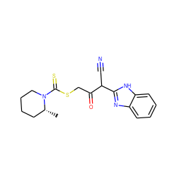 C[C@@H]1CCCCN1C(=S)SCC(=O)C(C#N)c1nc2ccccc2[nH]1 ZINC000101848221