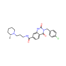 C[C@@H]1CCCCN1CCCNC(=O)c1ccc2c(=O)n(Cc3ccc(Cl)cc3)c(=O)[nH]c2c1 ZINC000028640474