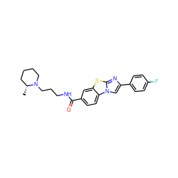 C[C@@H]1CCCCN1CCCNC(=O)c1ccc2c(c1)sc1nc(-c3ccc(F)cc3)cn12 ZINC000008588623