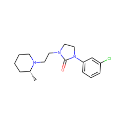 C[C@@H]1CCCCN1CCN1CCN(c2cccc(Cl)c2)C1=O ZINC000042921086