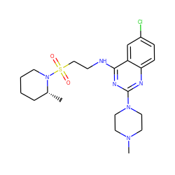 C[C@@H]1CCCCN1S(=O)(=O)CCNc1nc(N2CCN(C)CC2)nc2ccc(Cl)cc12 ZINC000045339215