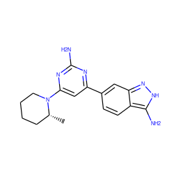 C[C@@H]1CCCCN1c1cc(-c2ccc3c(N)[nH]nc3c2)nc(N)n1 ZINC000071319201