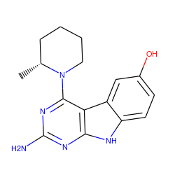 C[C@@H]1CCCCN1c1nc(N)nc2[nH]c3ccc(O)cc3c12 ZINC000221375000