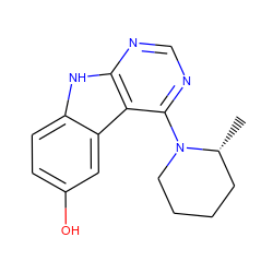 C[C@@H]1CCCCN1c1ncnc2[nH]c3ccc(O)cc3c12 ZINC000221385651