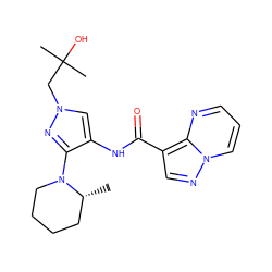 C[C@@H]1CCCCN1c1nn(CC(C)(C)O)cc1NC(=O)c1cnn2cccnc12 ZINC000145168640