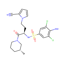 C[C@@H]1CCCN(C(=O)[C@@H](CCn2cccc2C#N)NS(=O)(=O)c2cc(Cl)c(N)c(Cl)c2)C1 ZINC000115174978