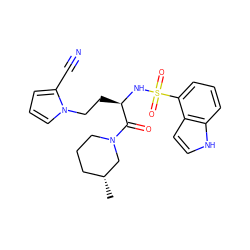 C[C@@H]1CCCN(C(=O)[C@@H](CCn2cccc2C#N)NS(=O)(=O)c2cccc3[nH]ccc23)C1 ZINC000115085918