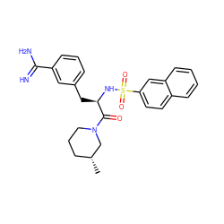 C[C@@H]1CCCN(C(=O)[C@@H](Cc2cccc(C(=N)N)c2)NS(=O)(=O)c2ccc3ccccc3c2)C1 ZINC000013782557