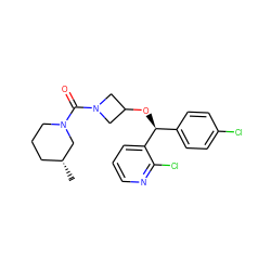 C[C@@H]1CCCN(C(=O)N2CC(O[C@@H](c3ccc(Cl)cc3)c3cccnc3Cl)C2)C1 ZINC000073293210