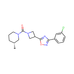 C[C@@H]1CCCN(C(=O)N2CC(c3nc(-c4cccc(Cl)c4)no3)C2)C1 ZINC000095573027