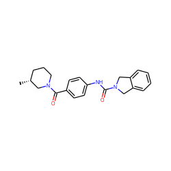 C[C@@H]1CCCN(C(=O)c2ccc(NC(=O)N3Cc4ccccc4C3)cc2)C1 ZINC000166039268