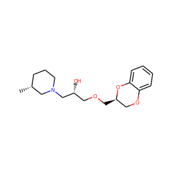 C[C@@H]1CCCN(C[C@H](O)COC[C@@H]2COc3ccccc3O2)C1 ZINC000005030813