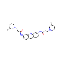 C[C@@H]1CCCN(CCC(=O)Nc2ccc3cc4ccc(NC(=O)CCN5CCC[C@@H](C)C5)cc4nc3c2)C1 ZINC000026498547