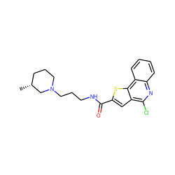 C[C@@H]1CCCN(CCCNC(=O)c2cc3c(Cl)nc4ccccc4c3s2)C1 ZINC000004938505